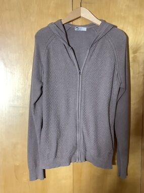 REI taupe full zip cardigan, size XL
